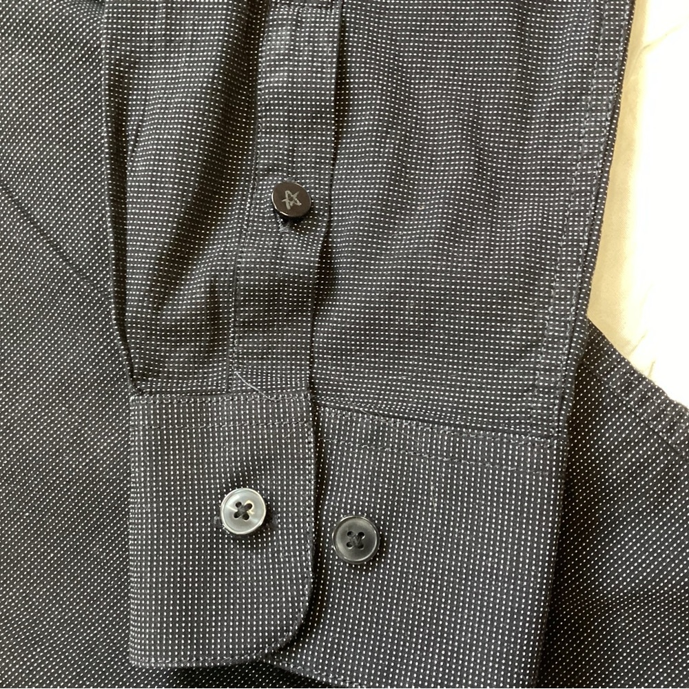Mens John Varvatos USA Modern Fit Dress Shirt Black Dot 15 1/2 Reg - Picture 3 of 6
